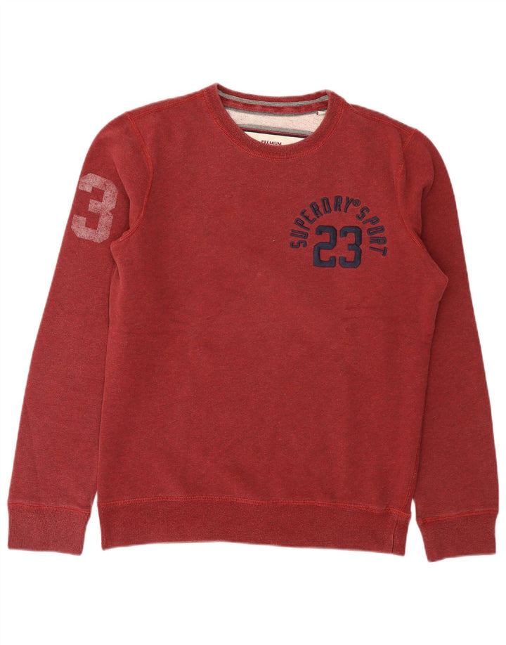 Pulover grafic Superdry pentru bărbați, bumbac mediu burgundy