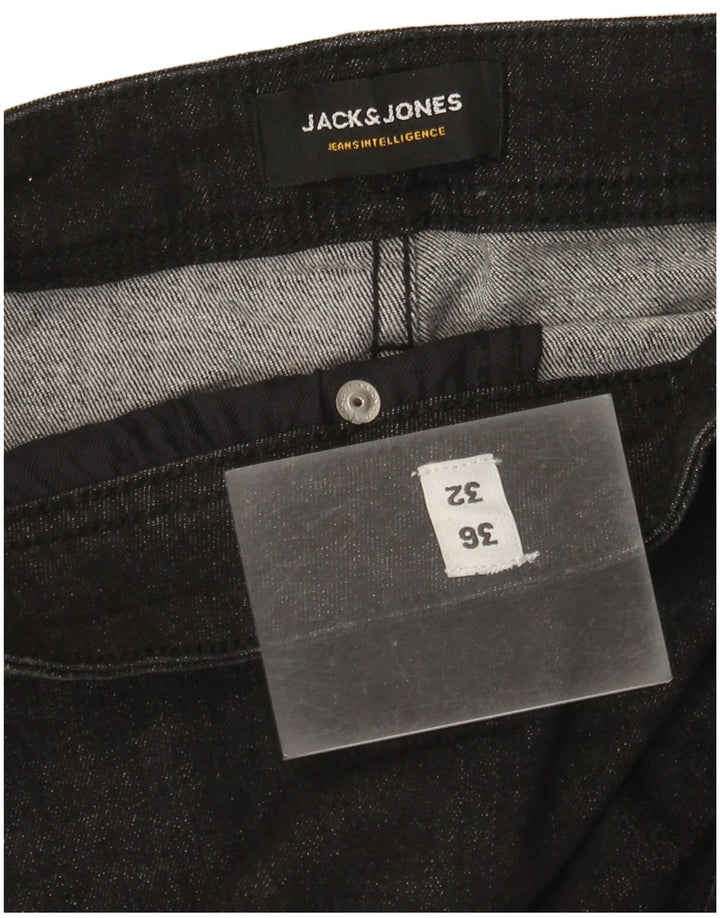Blugi slim pentru bărbați Jack & Jones W36 L32 bumbac negru