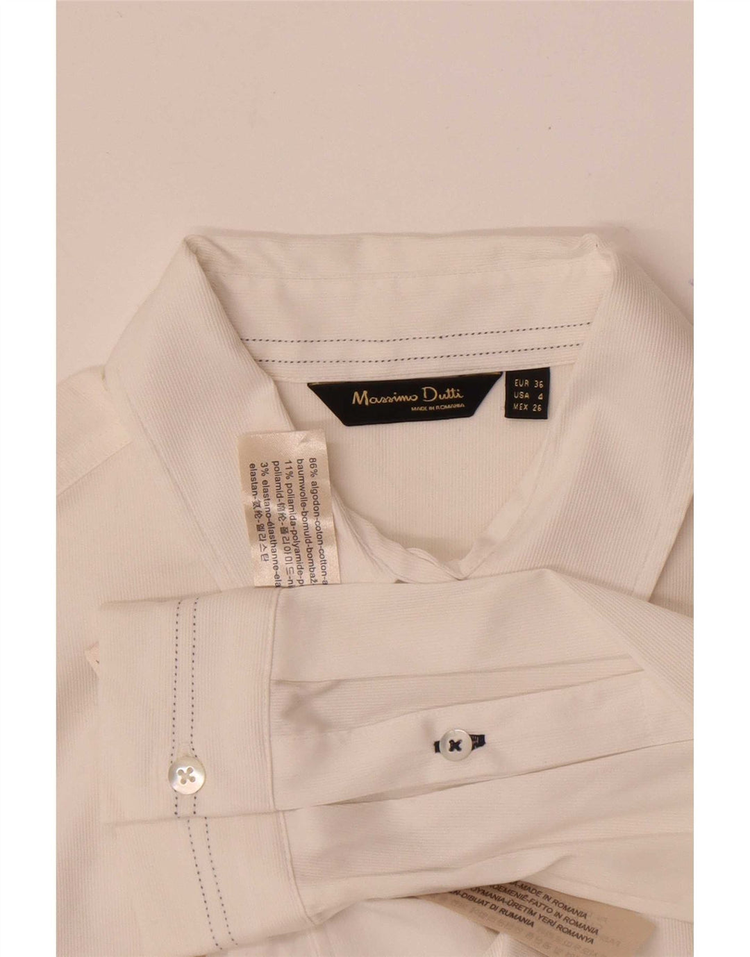 Massimo Dutti Cămașă pentru femei EU 36 XS Bumbac alb