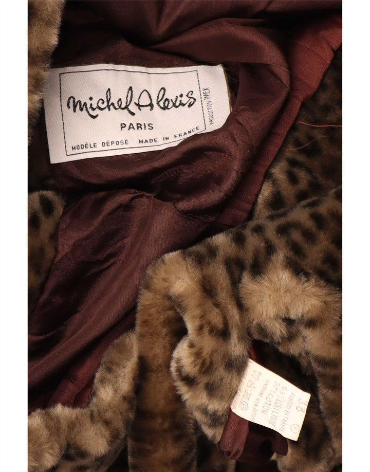 Palton supradimensionat pentru femei Michel Alexis EU 38 Maro Mediu Animal Print