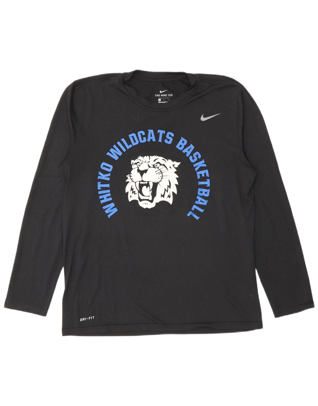 Nike pentru bărbați Wildcats Graphic Top cu mânecă lungă, mare, negru, poliester