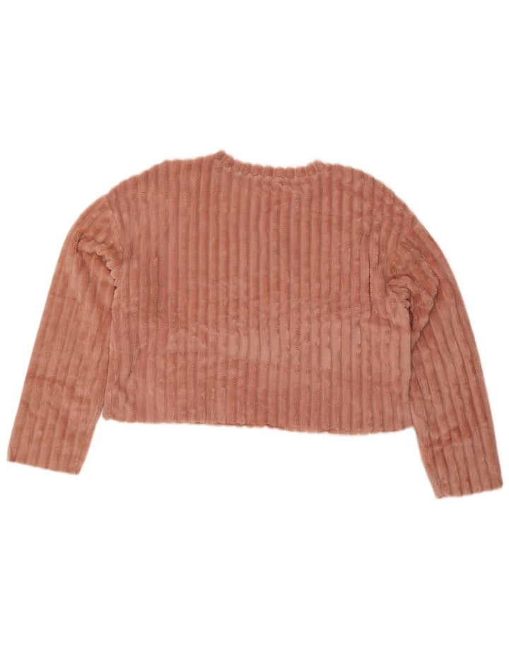 Bluză supradimensionată pentru femei Crop din velur Zara UK 10 Poliester roz mic