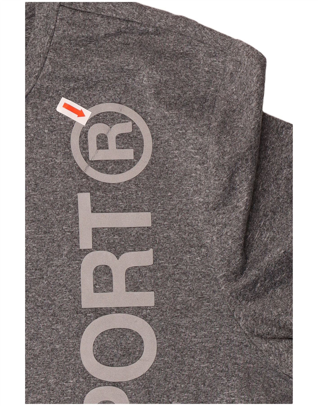 Tricou grafic Superdry pentru femei Top UK 14 mare, gri poliester cu pături