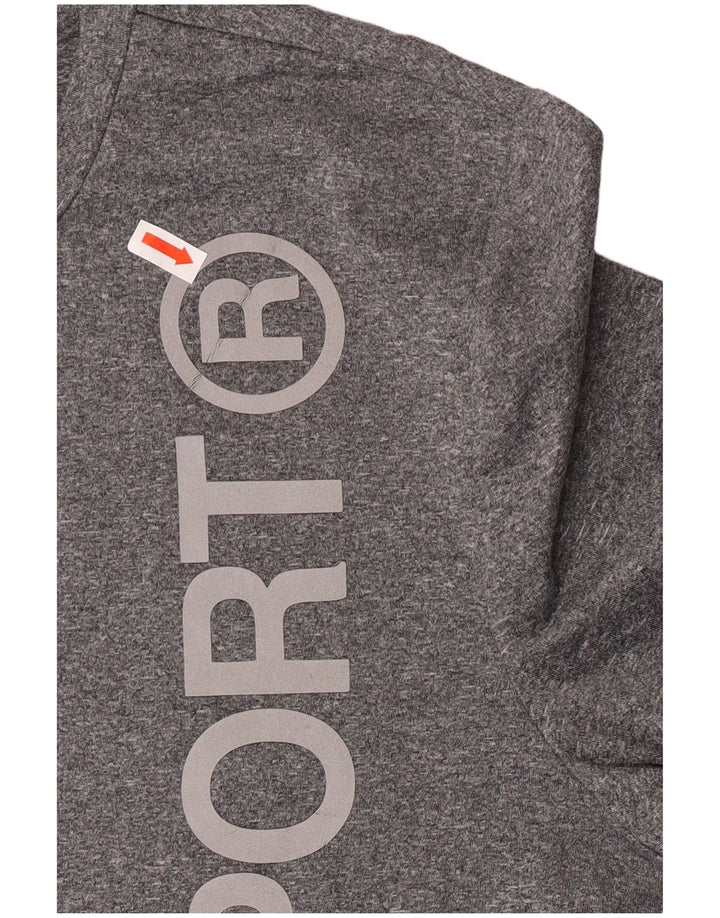 Tricou grafic Superdry pentru femei Top UK 14 mare, gri poliester cu pături