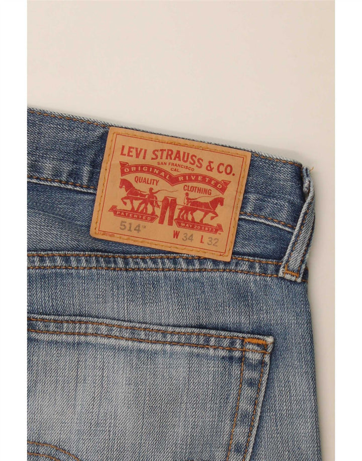 Blugi drepti pentru bărbați Levi's 514 W34 L28 Bumbac albastru