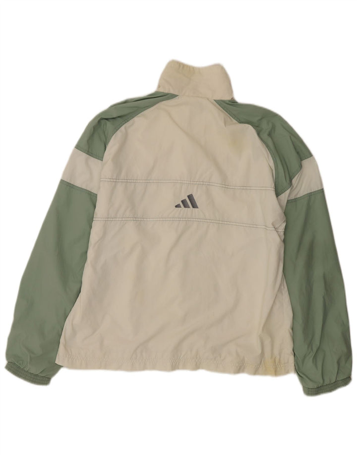 Jachetă de trening pentru femei Adidas UK 16, mare, albă, poliamidă color bloc
