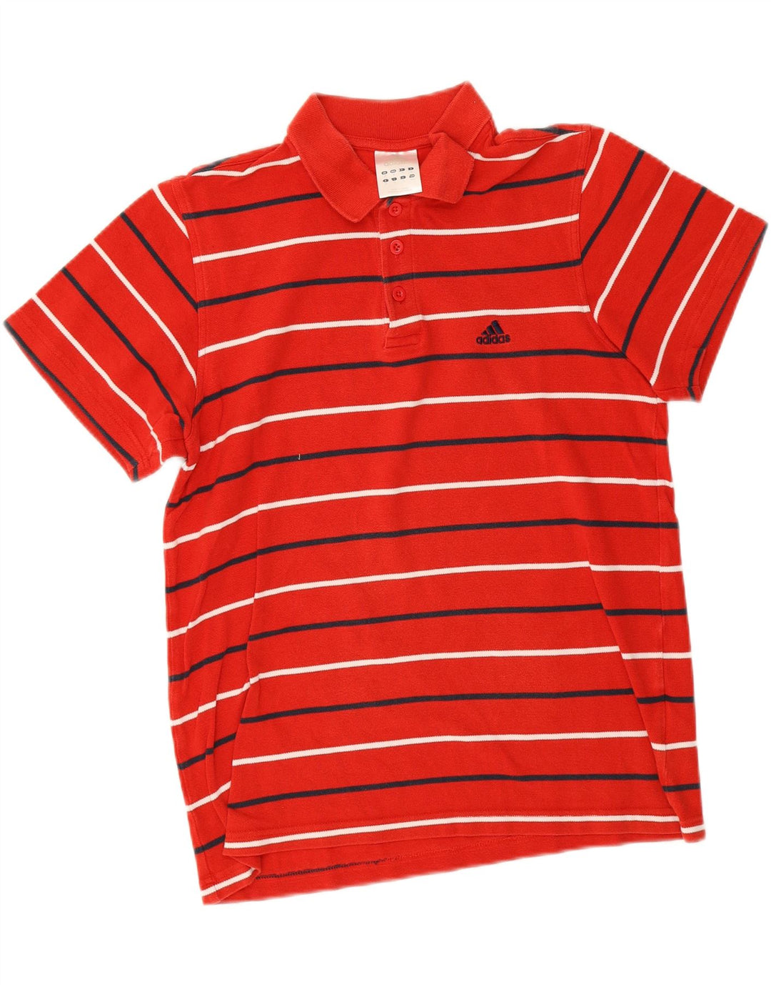 Tricou polo Adidas pentru bărbați, bumbac cu dungi roșii medii