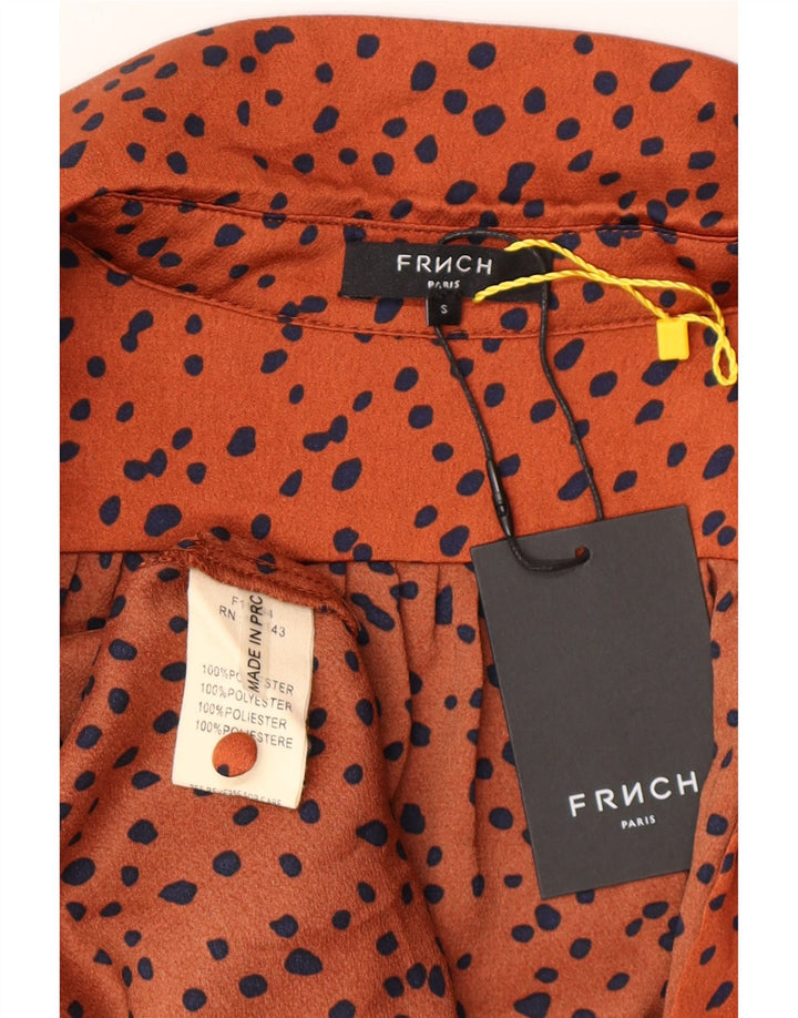 Rochie maxi pentru femei FRNCH cu mâneci lungi UK 10 Poliester cu pete portocalii mici