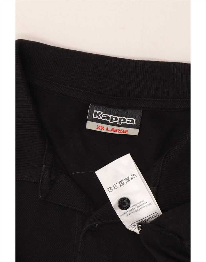 KAPPA Mens Polo Shirt 2XL Black Cotton Vintage Kappa and Second-Hand Kappa from Messina Hembry 