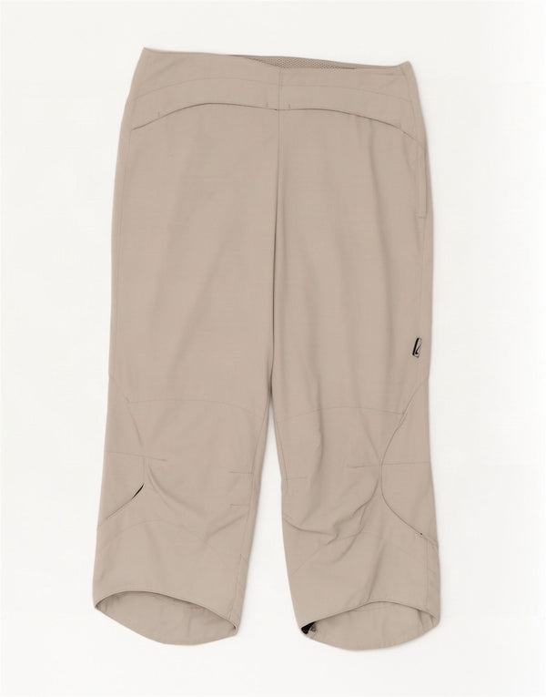 Pantaloni Capri Nike pentru femei UK 12 Medium W28 L20 Bej Nylon Sport