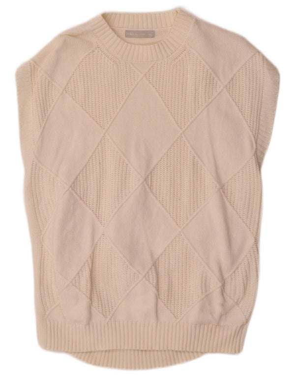 Marks & Spencer Vestă pentru bărbați Tank Top Medium Off White Argyle/Diamond Bumbac