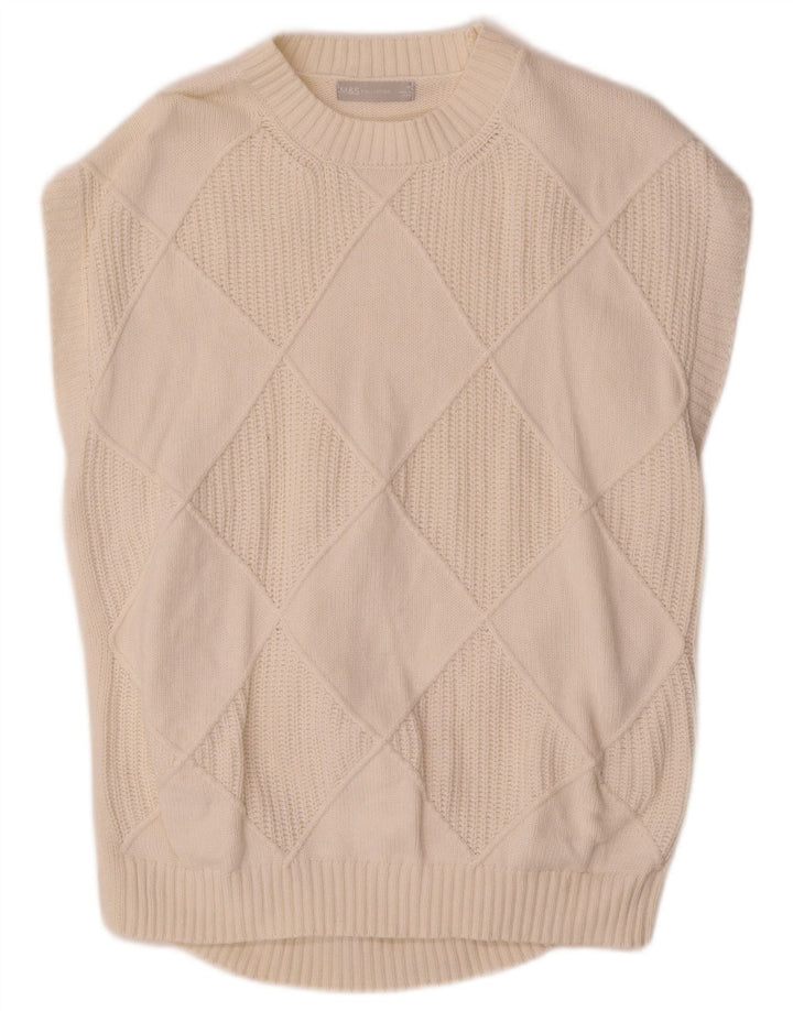 Marks & Spencer Vestă pentru bărbați Tank Top Medium Off White Argyle/Diamond Bumbac
