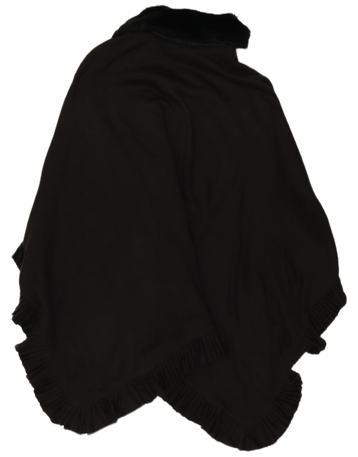 Palton Poncho Vintage pentru Femei Mărime Unică Negru