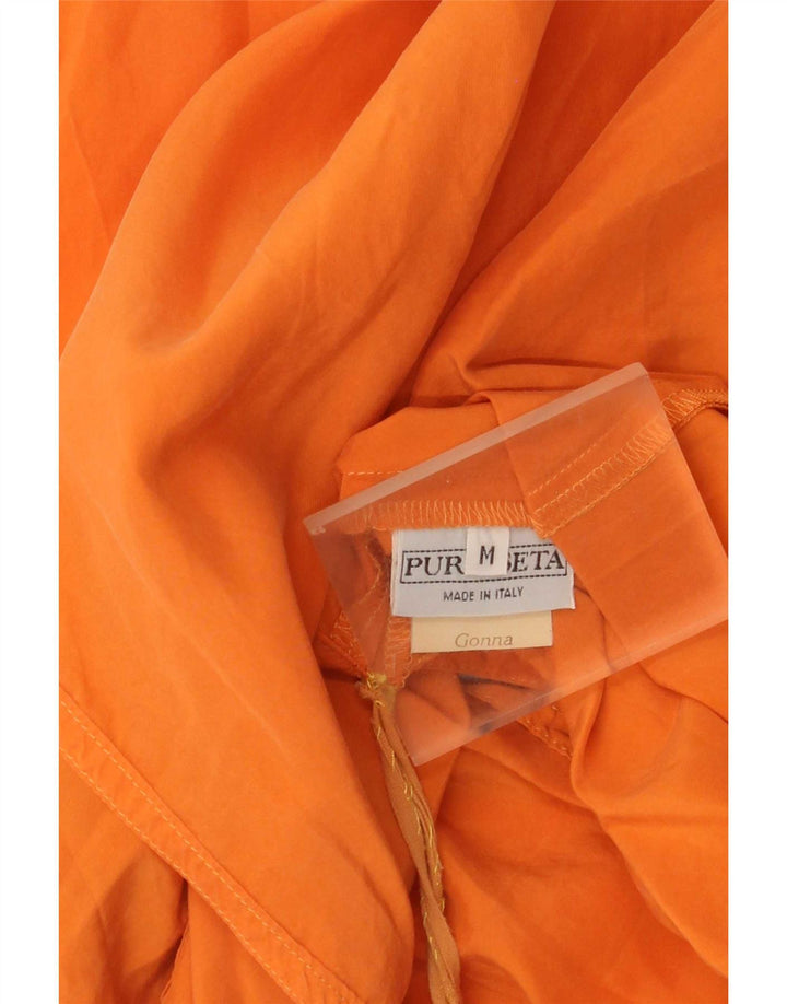 Fusta Wrap pentru femei Vintage Medium W28 Orange Silk