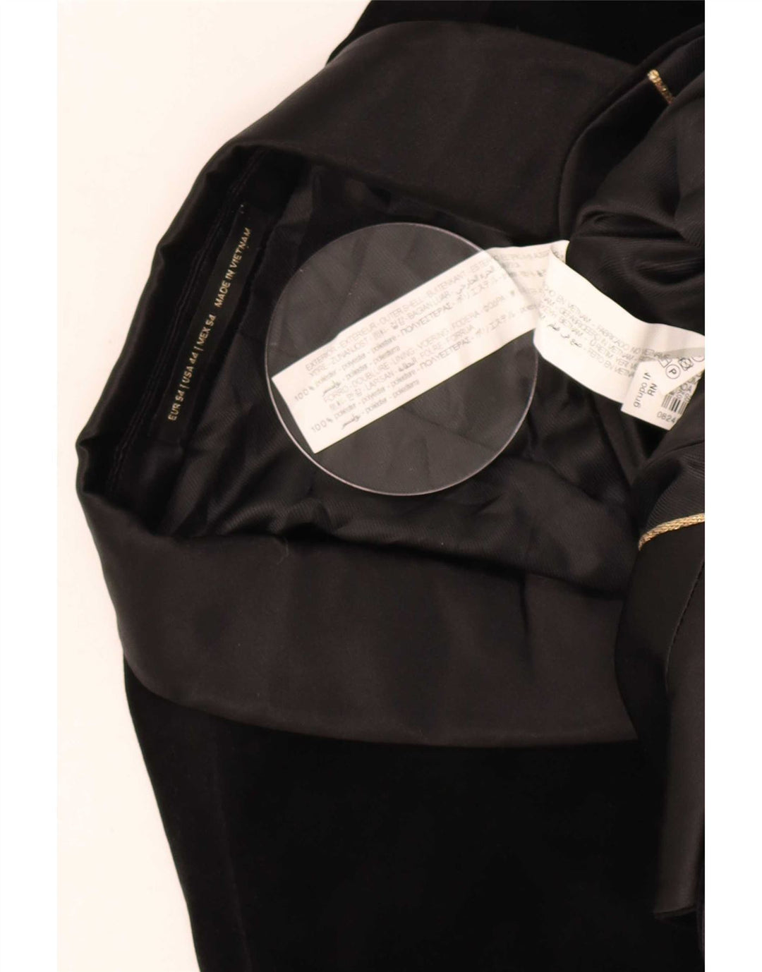Blazer pentru bărbați Zara cu 1 nasture din velur EU 54 XL Poliester negru
