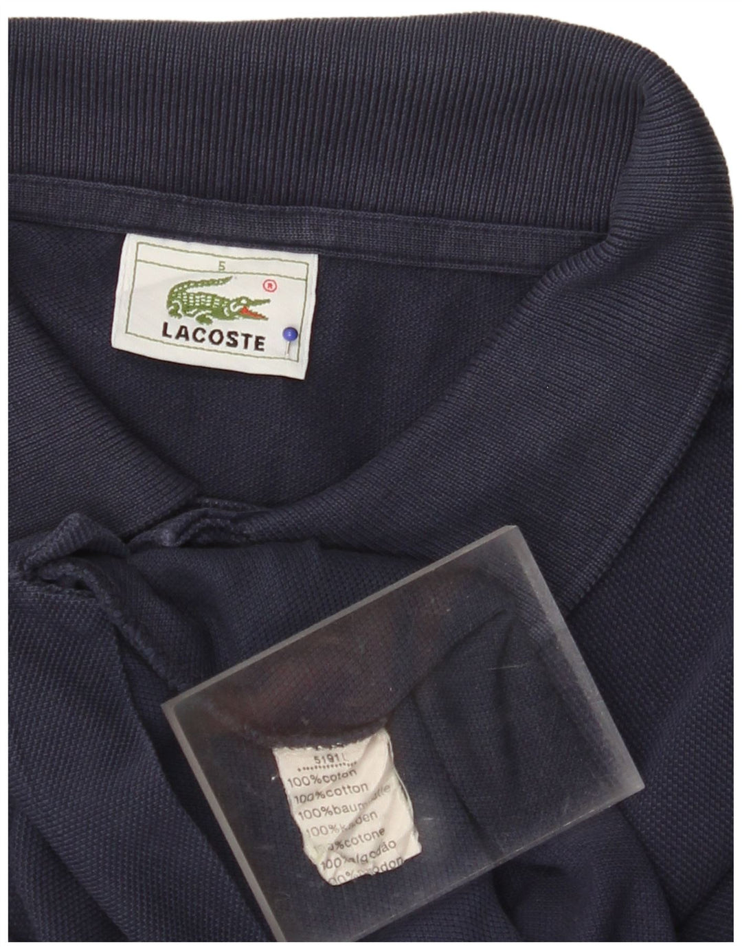 Tricou polo pentru bărbați LACOSTE Mărimea 5 mare din bumbac bleumarin