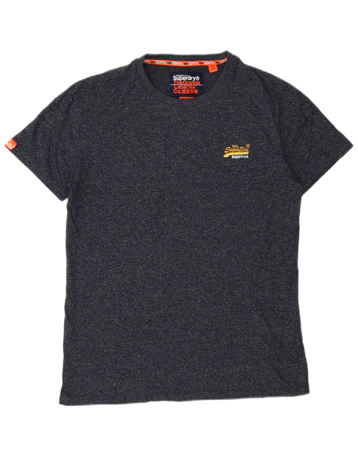 Tricou Superdry pentru bărbați Top mediu din bumbac cu pete albastru bleumarin