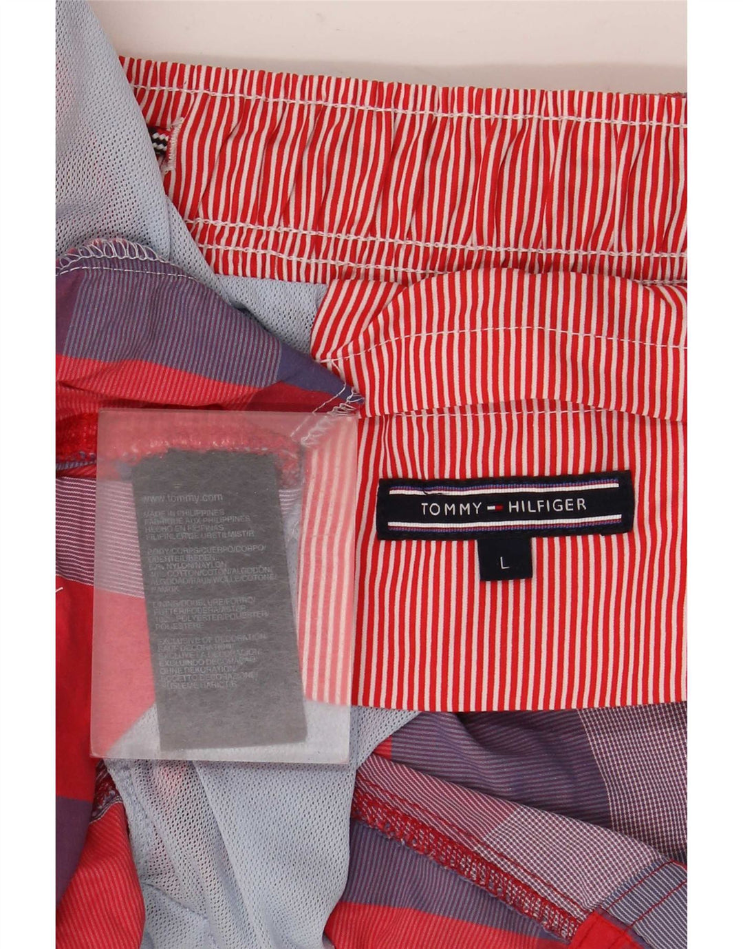 Pantaloni scurți de înot Tommy Hilfiger pentru bărbați, nailon cu carouri mari, multicolore