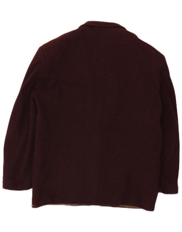 Wampum Mens 2 Button Blazer Jacket UK 42 XL Burgundy Wool