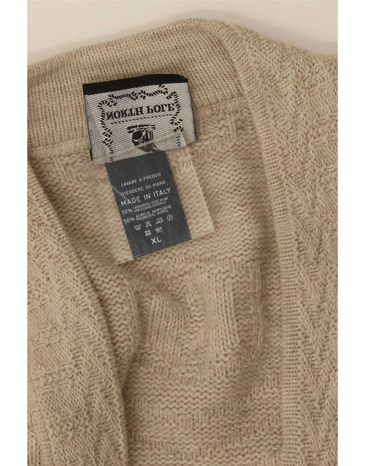 Cardigan pentru bărbați North Pole XL, bej, lână de miel
