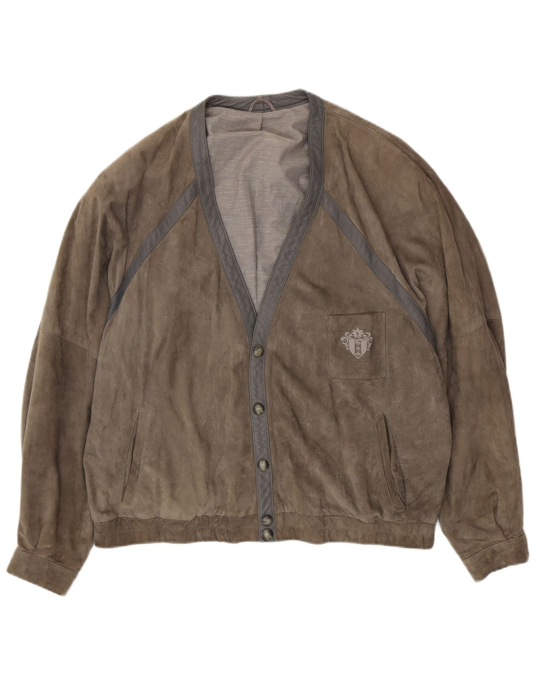 Jachetă de piele intoarsa pentru barbati VINTAGE UK 42 XL gri