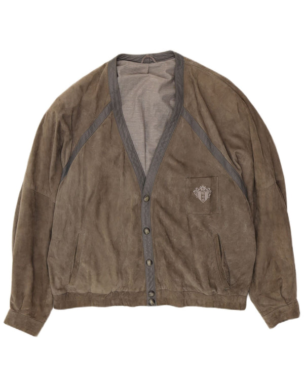 Jachetă de piele intoarsa pentru barbati VINTAGE UK 42 XL gri