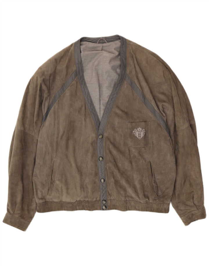 Jachetă de piele intoarsa pentru barbati VINTAGE UK 42 XL gri