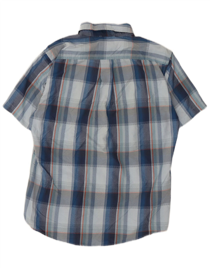 Cămașă cu mânecă scurtă pentru bărbați EDDIE BAUER, nailon cu carouri mici, albastru