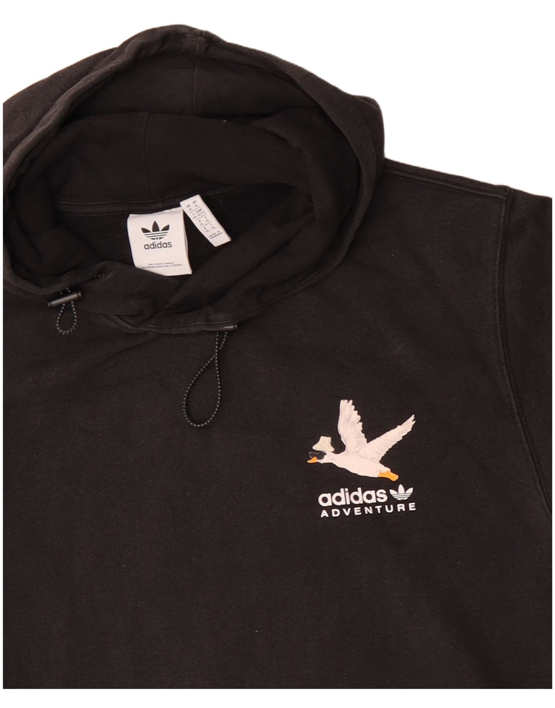 ADIDAS Adventure Graphic Hoodie Jumper XL bumbac negru