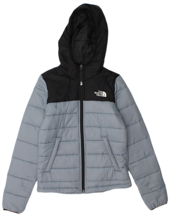 Jachetă căptușită cu glugă pentru femei THE NORTH FACE UK 6 XS nailon color blocuri gri