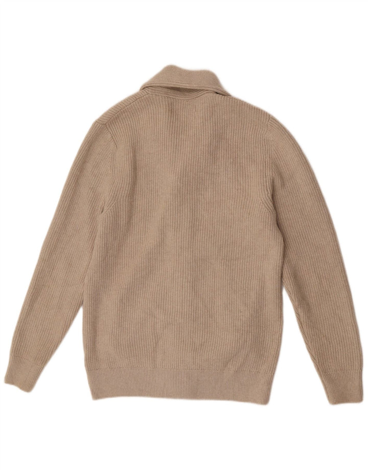 Pulover cardigan pentru bărbați Marks & Spencer, poliester, bej mediu
