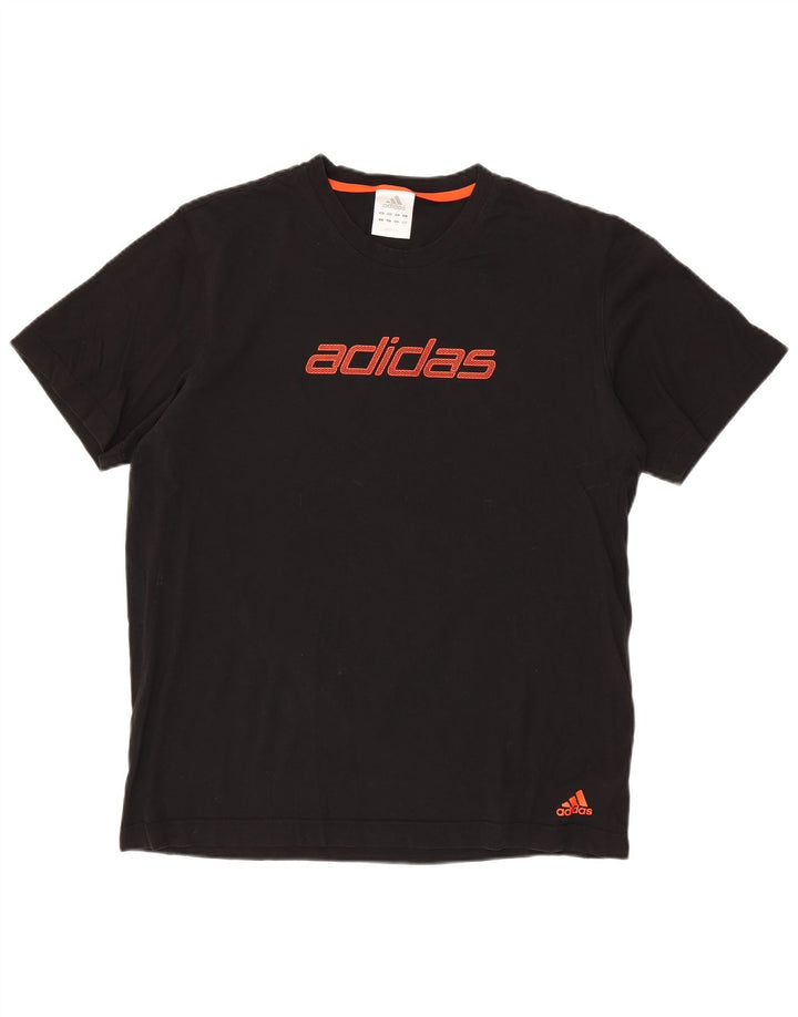 Tricou grafic ADIDAS pentru bărbați Top mare din bumbac negru