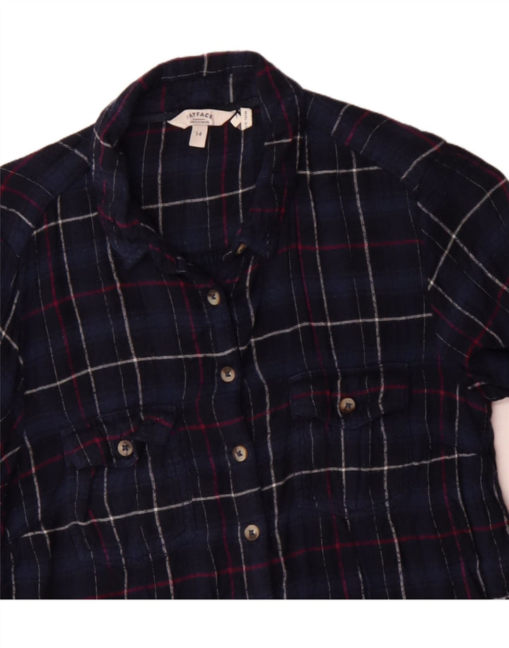 Cămașă Fat Face pentru femei UK 14 Medium Bleumarin Check Bumbac