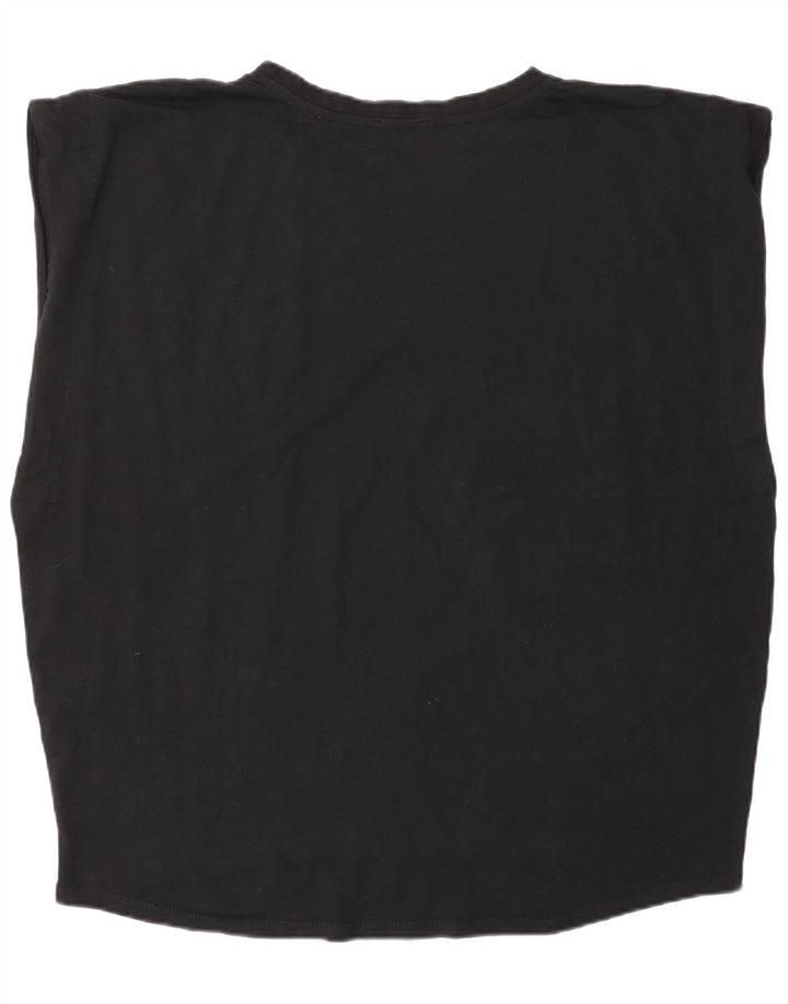 Vestă supradimensionată pentru femei Zara UK 16, mare, negru, bumbac