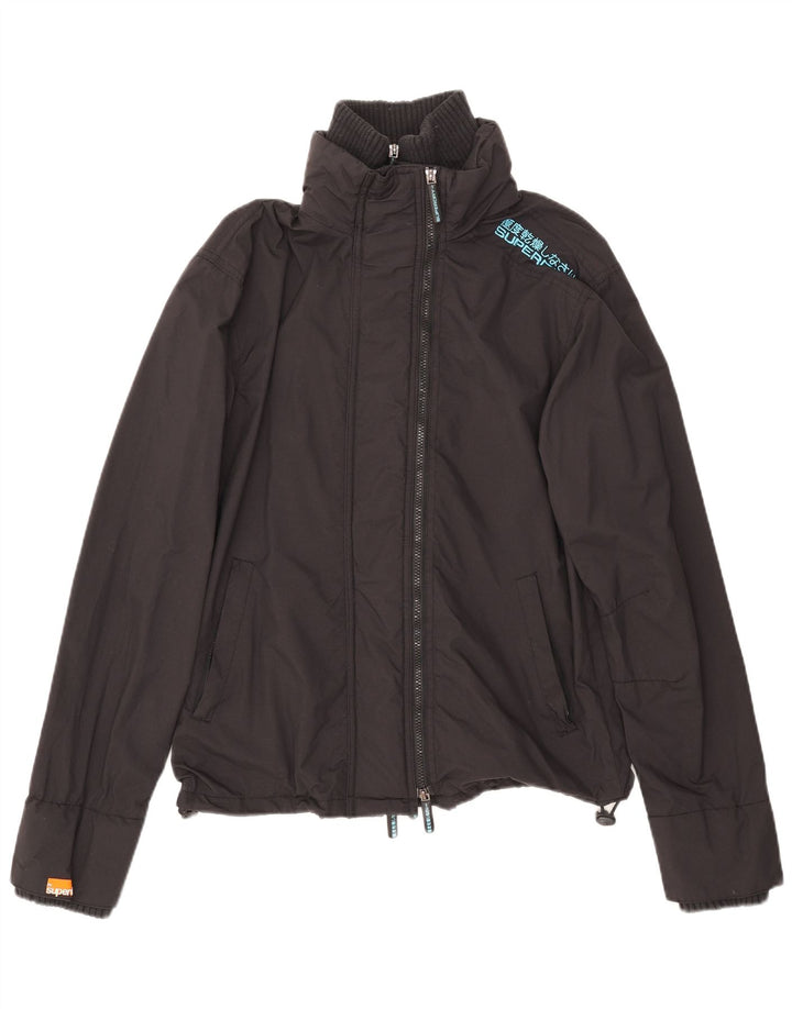 Jachetă de ploaie Superdry pentru bărbați UK 40, mare, negru, nailon