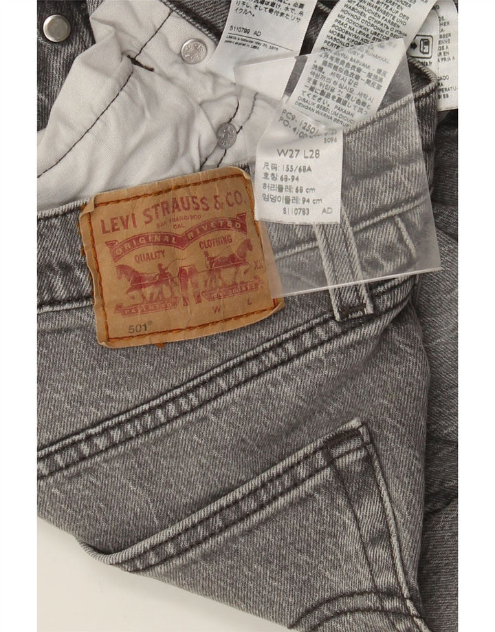 Blugi drepti 501 pentru femei Levi's W27 L28 bumbac gri