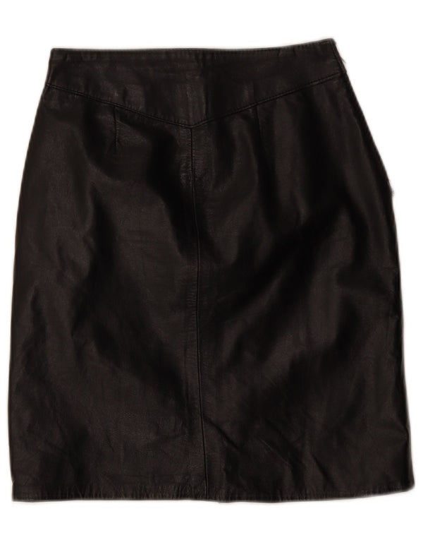 Fusta din piele vintage pentru femei W24 XS negru