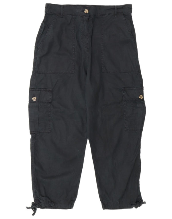 Marks & Spencer Pantaloni cargo crop pentru femei UK 12 Medium W30 L23 Negru