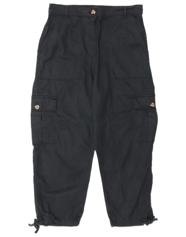 Marks & Spencer Pantaloni cargo crop pentru femei UK 12 Medium W30 L23 Negru
