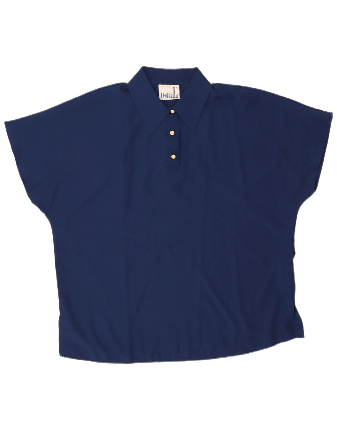 Tricou polo supradimensionat vintage pentru femei UK 18 XL poliester bleumarin