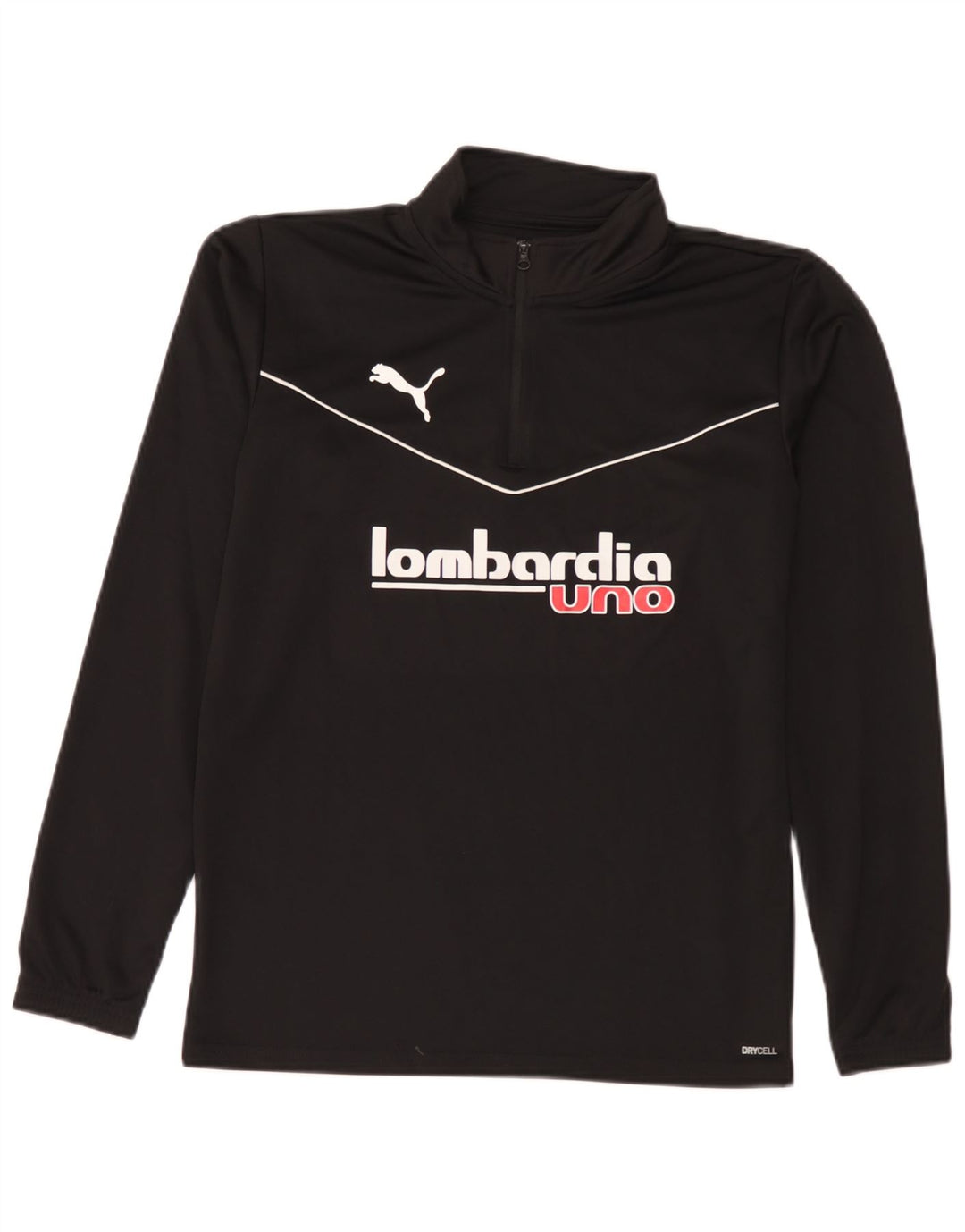 Trening Puma Lombardia Uno Graphic Zip Neck Pulover Top Mic Negru