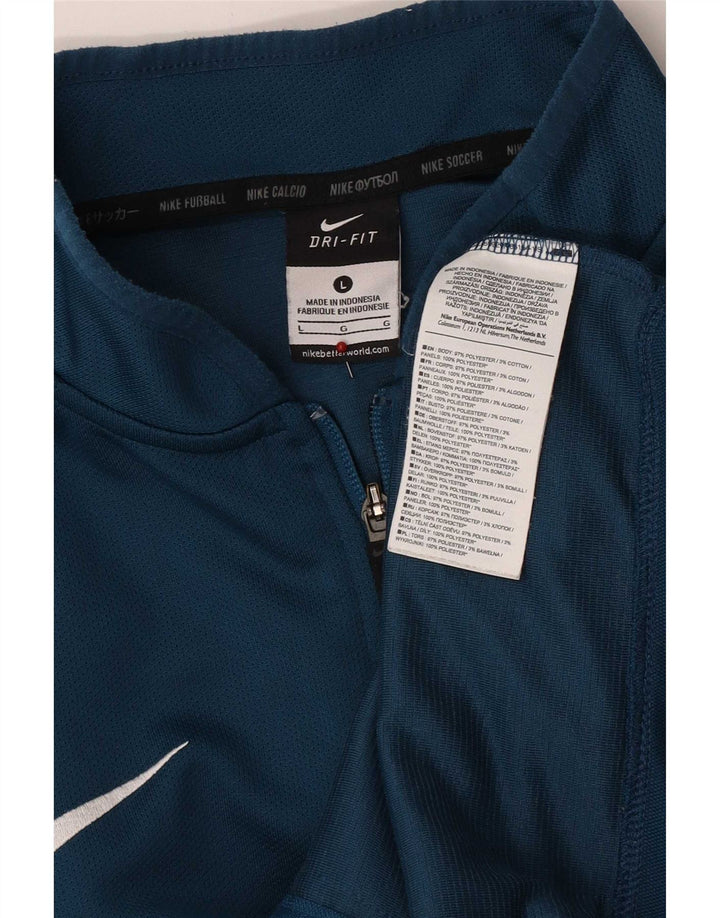 Jachetă de top pentru trening Nike Dri Fit pentru bărbați, mare, albastru, din poliester