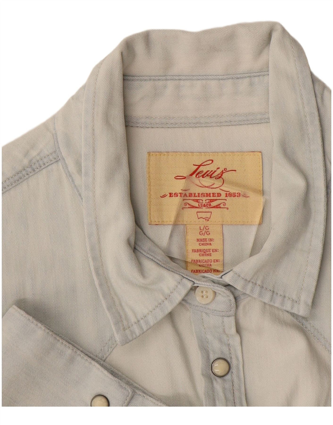 Cămașă din denim cu mânecă scurtă Levi's pentru femei UK 16 Large Blue