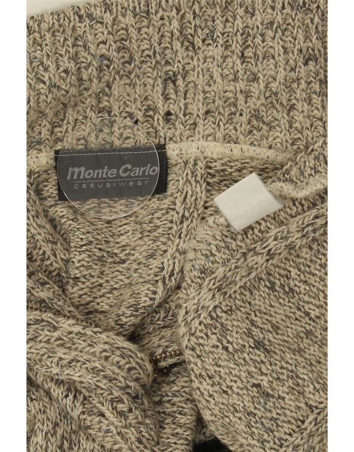 Pulover pentru bărbați Monte Carlo, cu fermoar, cu gât, IT 52, mare, gri Argyle/Diamond