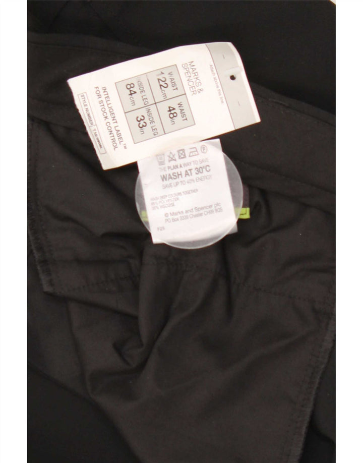 Marks & Spencer Pantaloni drepți pentru bărbați L48 L33 Poliester negru