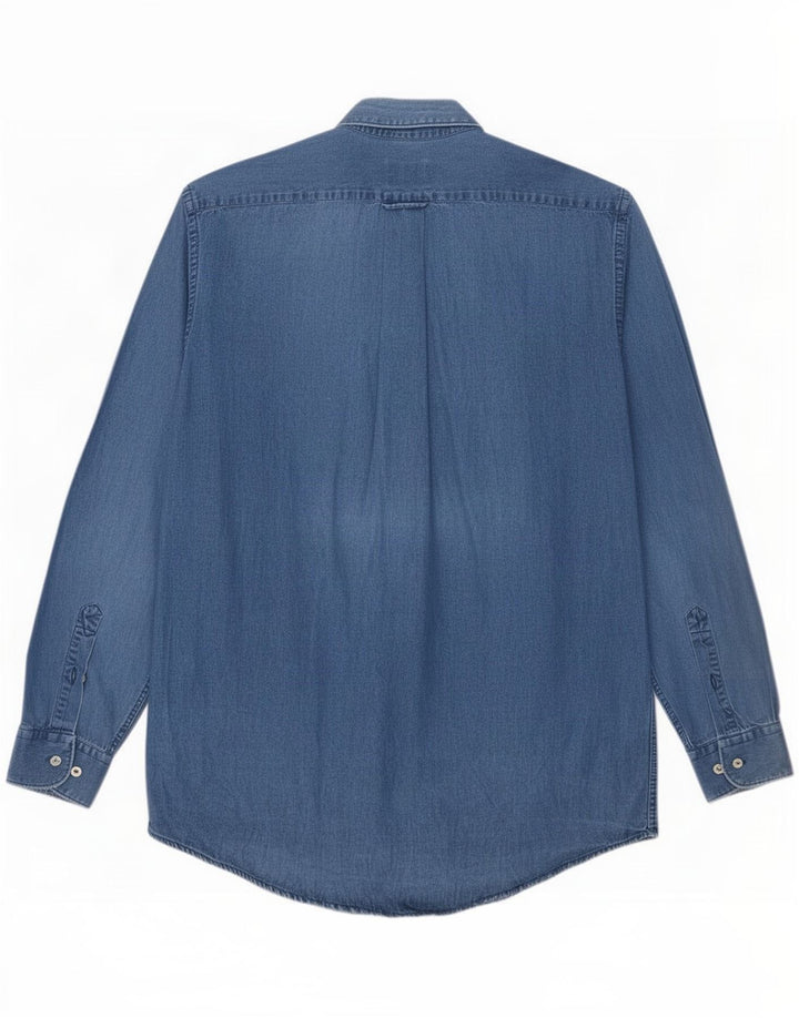 Cămașă pentru bărbați Lacoste din denim, mărimea 39, bumbac albastru mediu