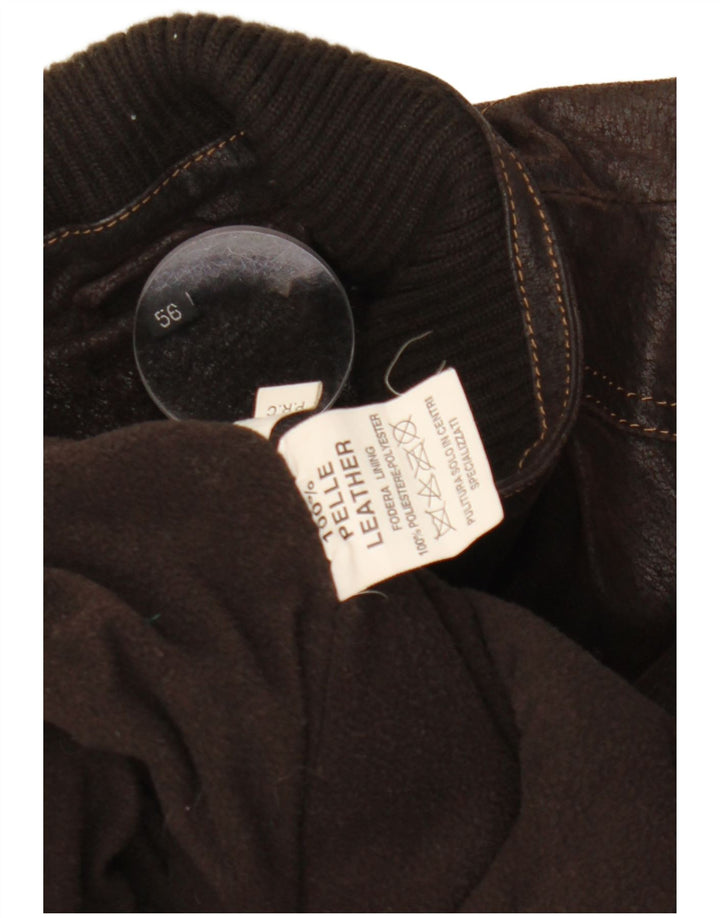 Jachetă de piele pentru bărbați VINTAGE IT 56 3XL din piele maro