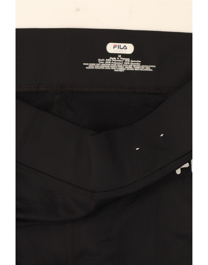 FILA Womens Sport Shorts UK 14 Medium  Black Polyester Vintage Fila and Second-Hand Fila from Messina Hembry 
