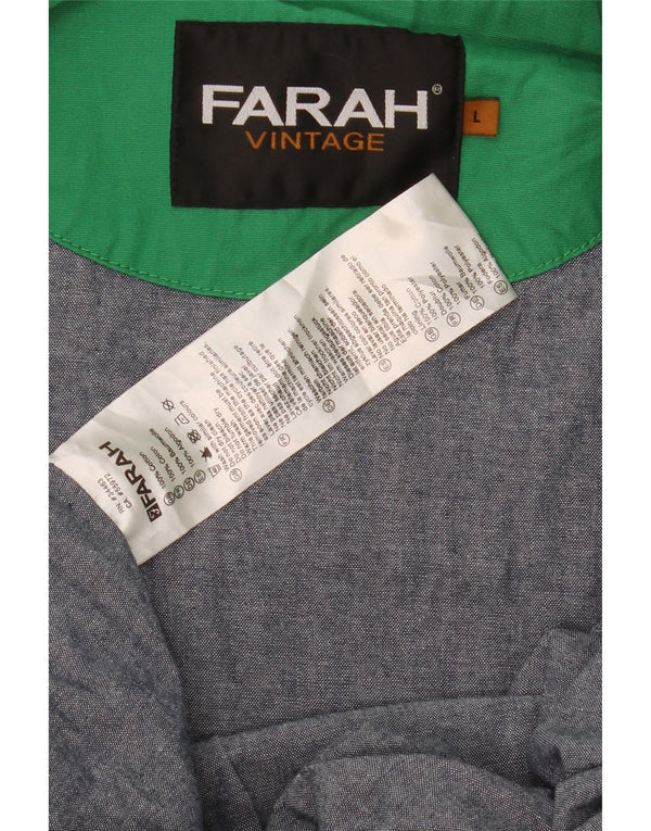 Jachetă de ploaie cu glugă pentru bărbați Farah UK 40, mare, verde, bumbac