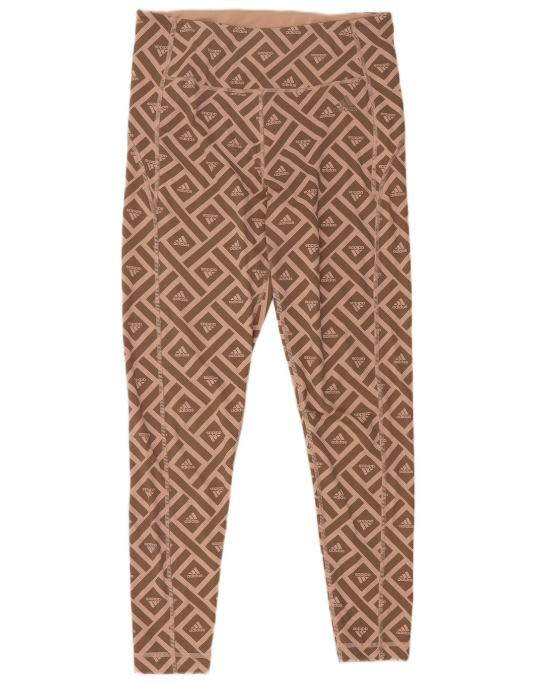 Leggings cu grafic pentru femei Adidas Marea Britanie 16/18, poliester geometric roz mare
